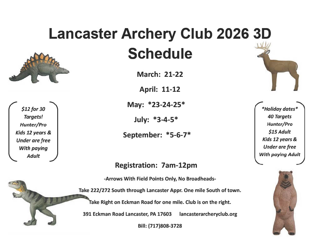 LAC 2026 3D Shoot Schedule